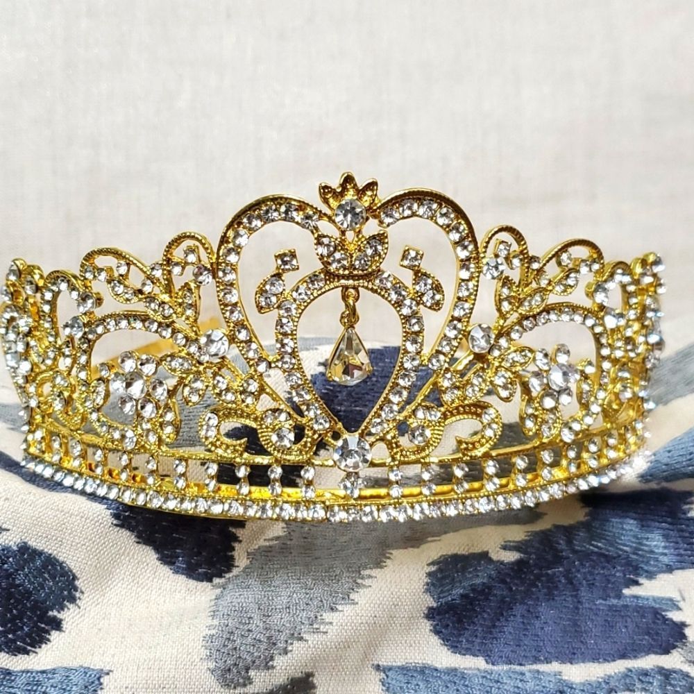 Beautiful gold & crystal tiara - bride, pageant, birthday, more!